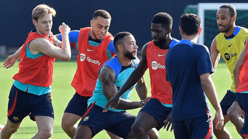 Barça : deux joueurs définitivement bannis par Xavi ! Barcelone: Xavi banni Braithwaite et Umtiti